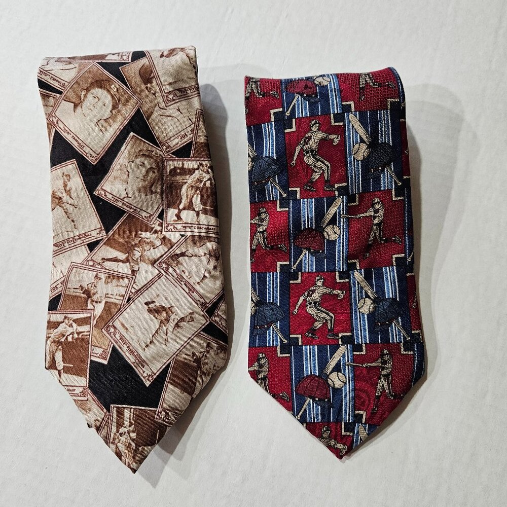 Baseball Ties Lot of 2 Silk
